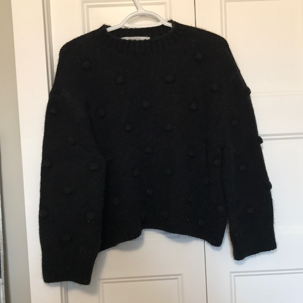 Zara oversized polka dot knit sweater